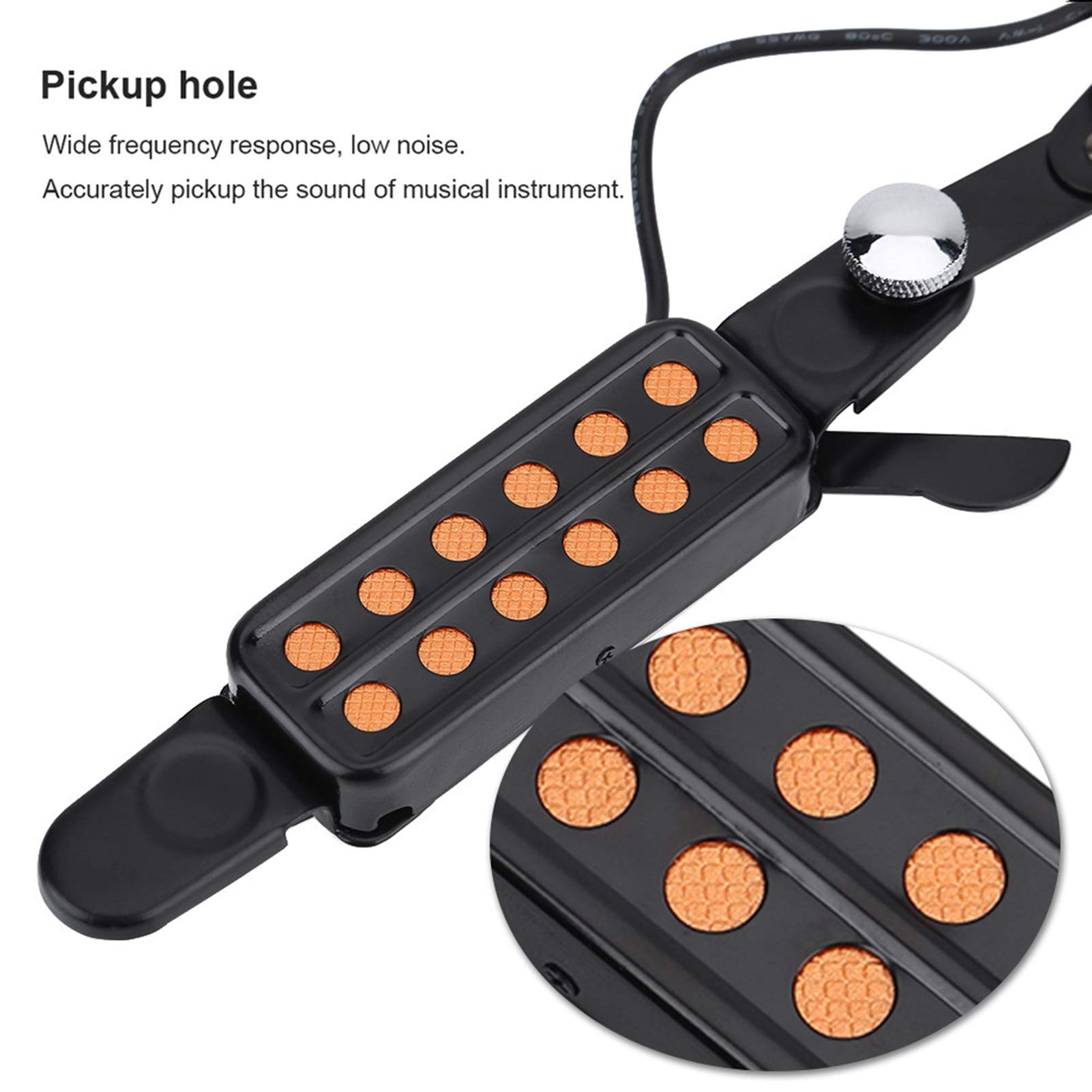 Sxhlseller 12 Pickup Magnetico con Foro sonoro, Pickup Magnetico per Protezione Cuscino Comodo Pratico trasduttore per Chitarra Adatto per Chitarra Acustica AC