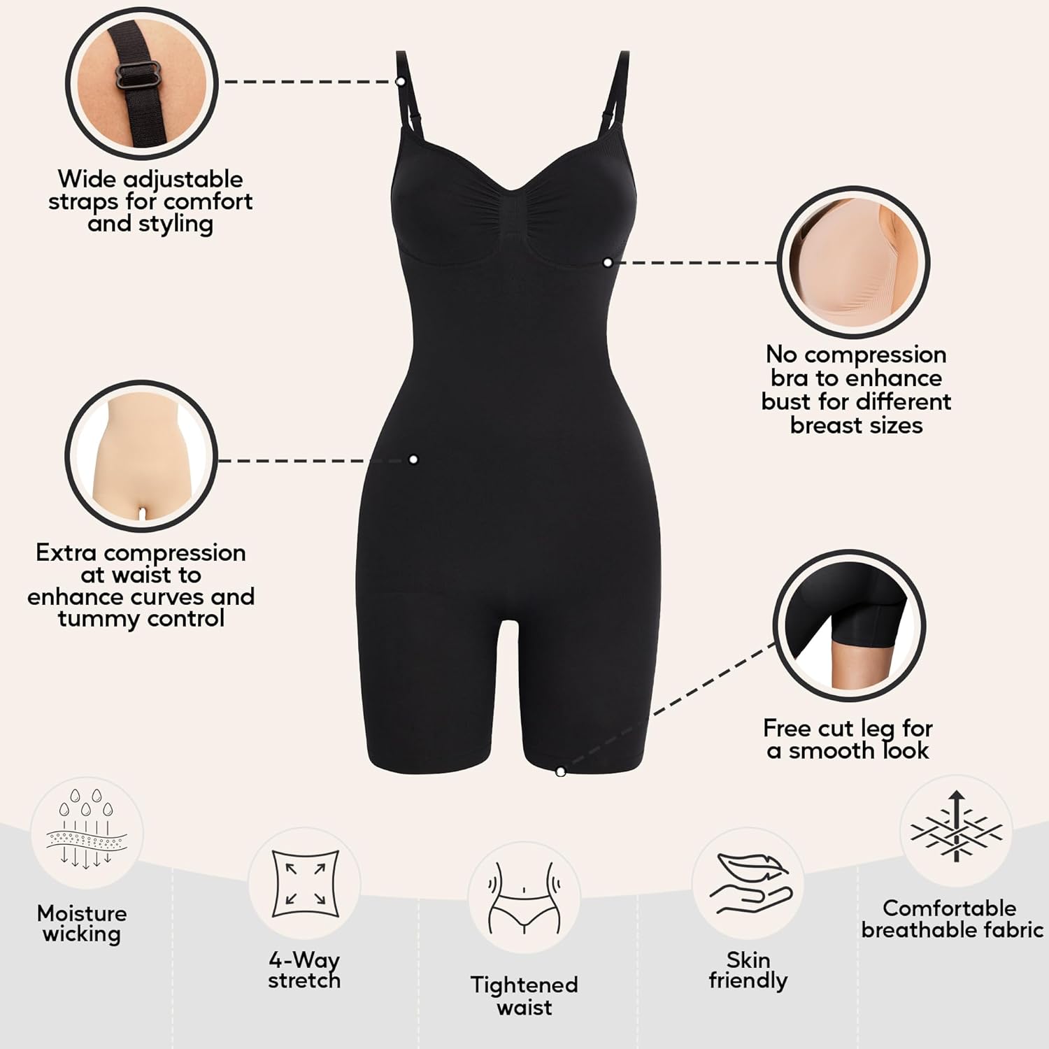 Shapewear Tummy Control Bodysuit Thong or Brief: Sculpting Shaper Tank Top Bodysuits & Snatched Waist Body Suit - Image 4