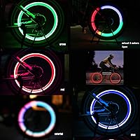 Vista 8 de 5 luces LED coloridas para rueda de bicicleta, impermeable, fácil de instalar, luces LED con 3 modos, para decoración de radios de bicicleta