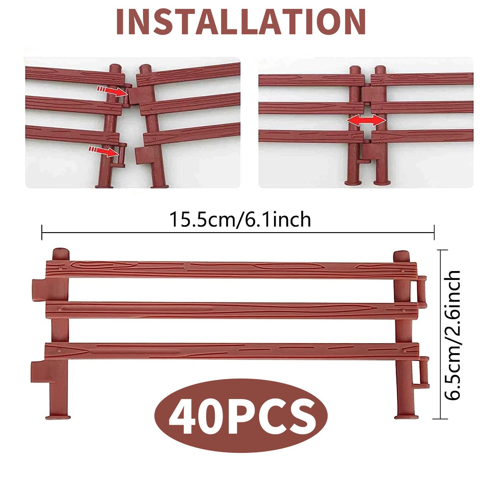 40-teiliges Spielzeug Zaun Set Für Spielzeugbauernhof - Realistische Pferdekoppel & Tiergehege Für Kreatives Spielen