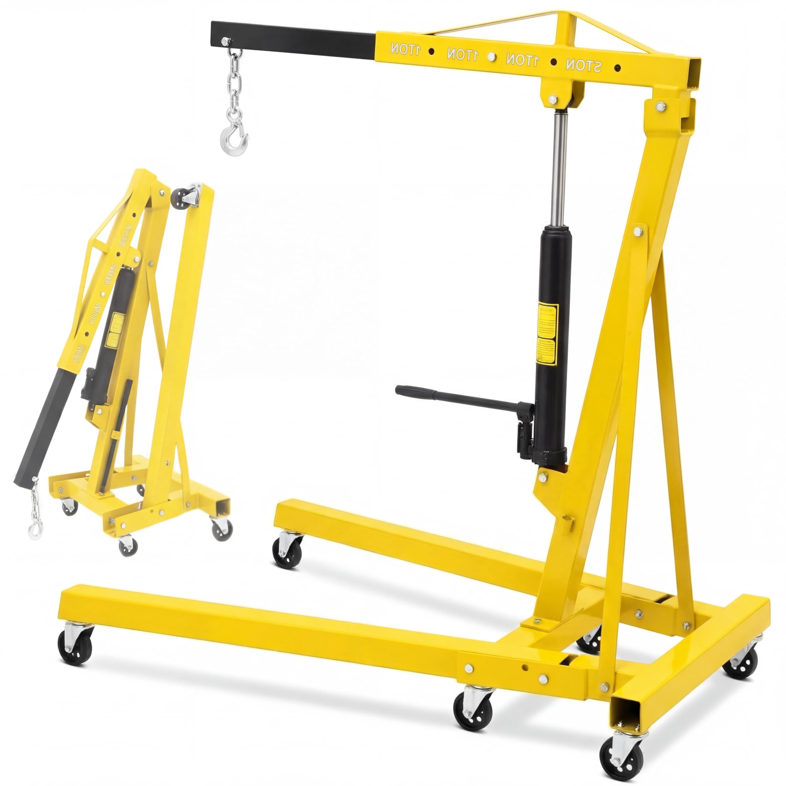 Photo 1 of **UNTESTED**
MilleLoom 2 Ton Engine Hoist Foldable Cherry Picker - Heavy Duty Hydraulic Engine Lift, Automotive Garage Engine Crane