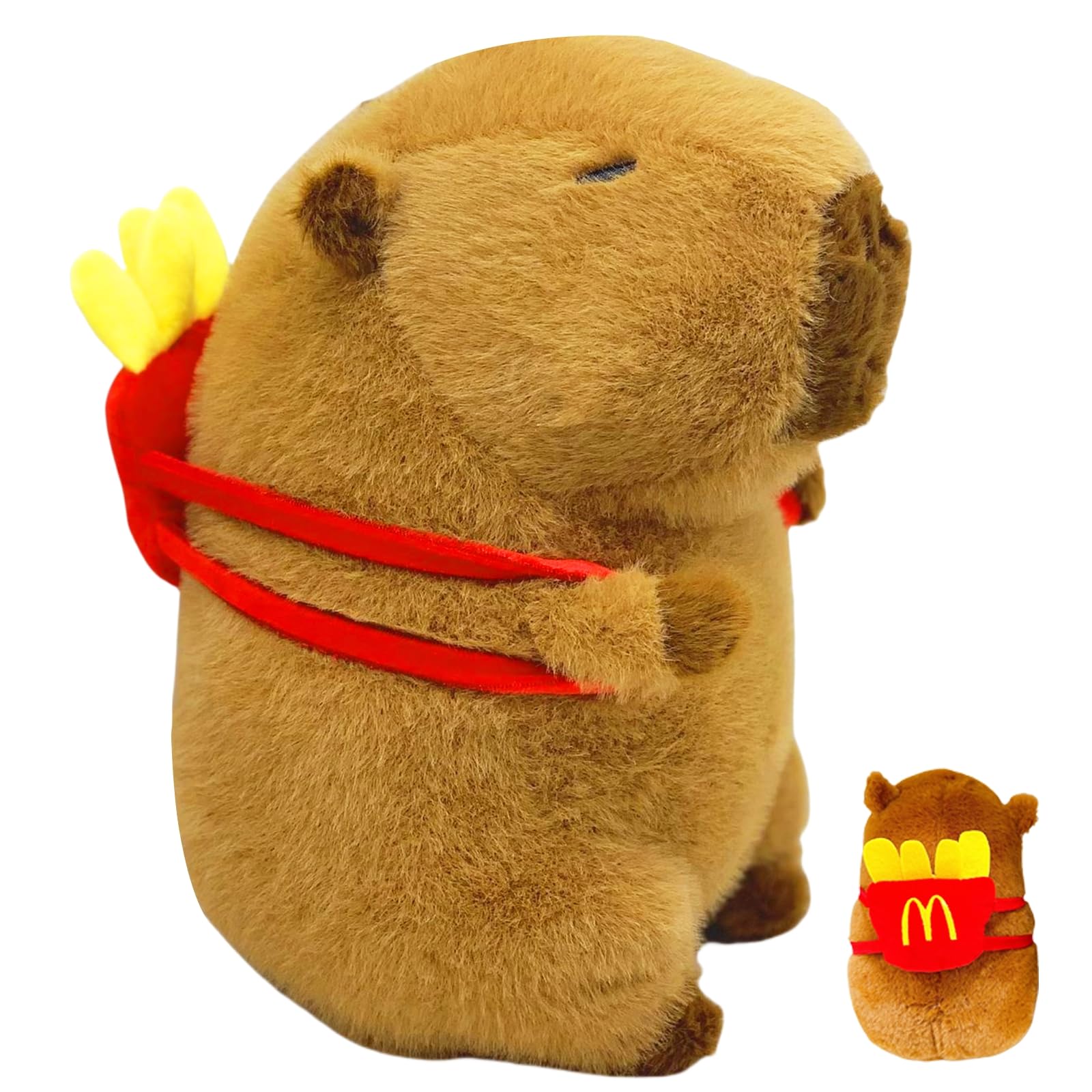 AYNKH French Fries Capybara Plush Toy, 23cm Realistic Soft Capybara Stuffed Animal with a Backpack, Cute Plushie Gift for Kids, Boys, and Girls, Perfect for Snack Lovers and Animal Enthusiasts