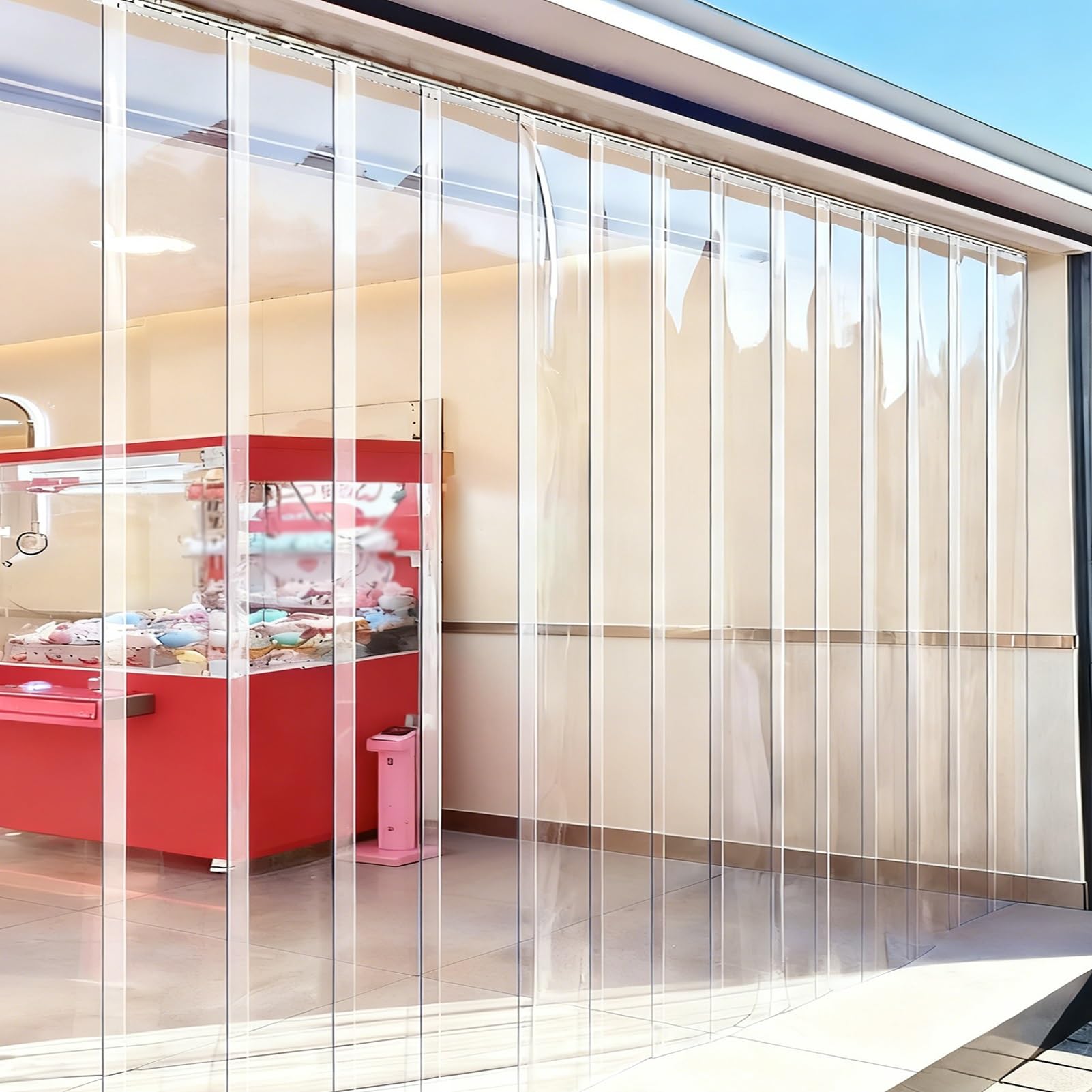 Rideau Lamelle Verticale Robuste et Durable Rideaux à Lamelles PVC Bandes Plastique Transparent Porte Débarras Couloir(120x250cm/47.24x98.43in)