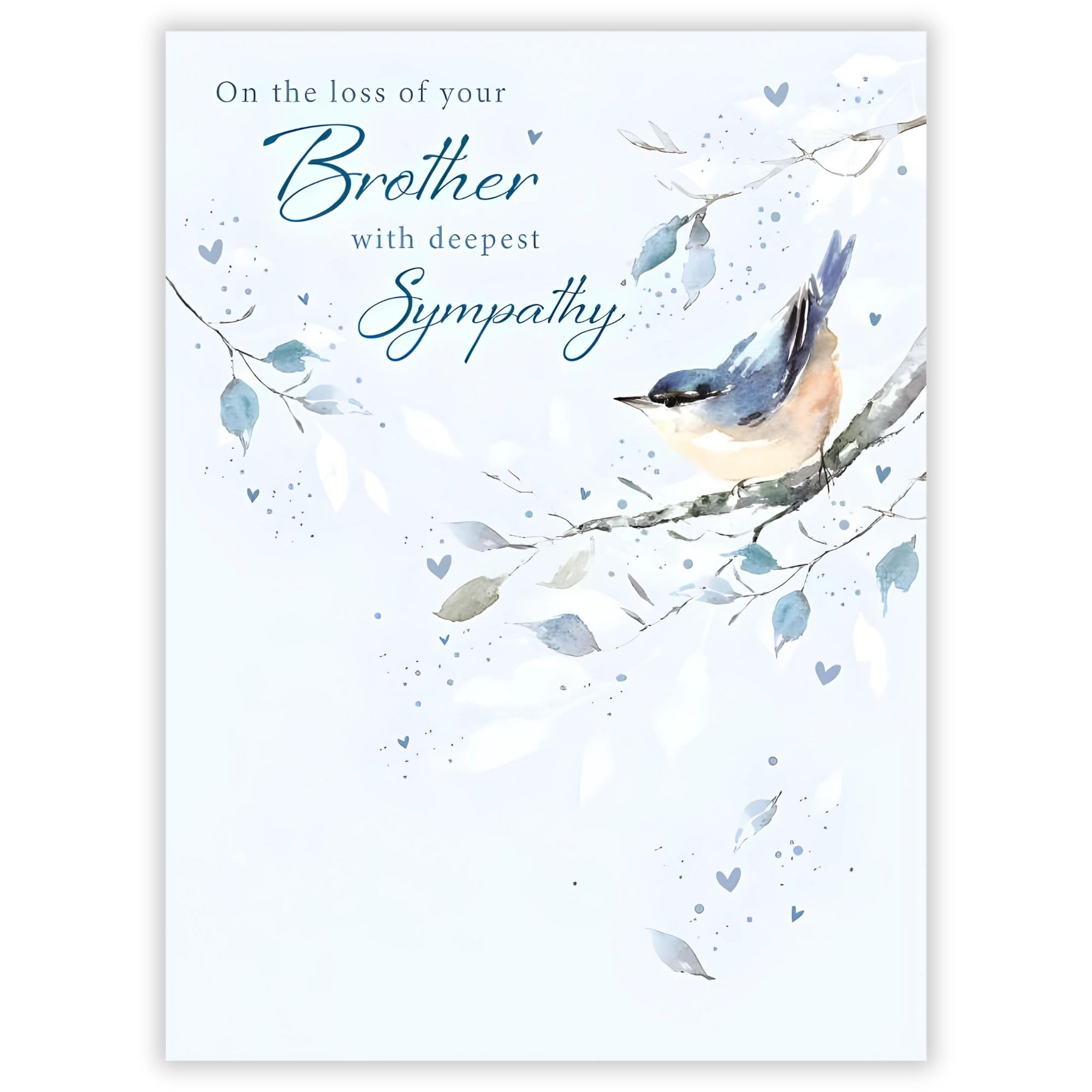 Beileidskarte 'Deepest Sympathy' – Für Den Verlust Des Bruders, Aquarell-Vogel-Design, 170x125 Mm