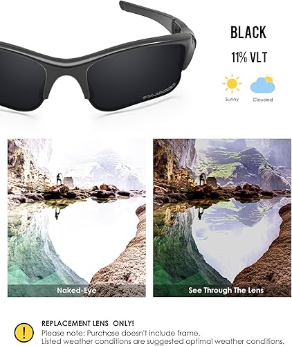 Miniatura 3 de BLAZERBUCK Lentes de repuesto y kit de calcetines para gafas de sol Oakley Flak Jacket XLJ OO9009 OO9009