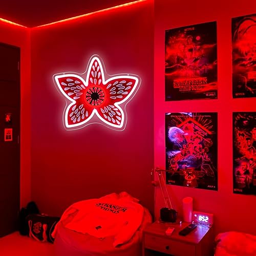 Miniatura 3 de Stranger Neon Thngs Letrero  Demo'neon Gorgon and 'Demo' regulable alimentado por USB para dormitorio, sala de juegos y decoración de Halloween