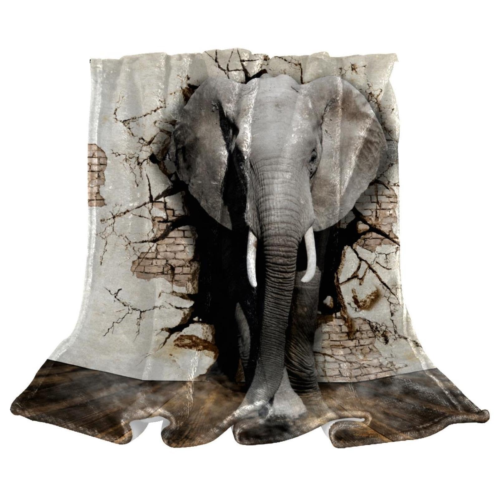 Couverture polaire éléphant contre le froid sur le lit ou au bureau 150x200