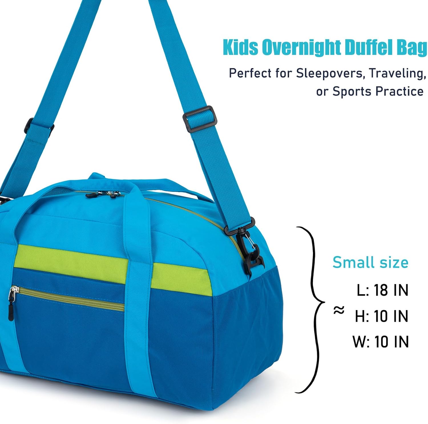 HawLander Kids Duffle Bag for Boys or Girls, Fit School Practice, or Overnight Travel (Blue) - Image 6