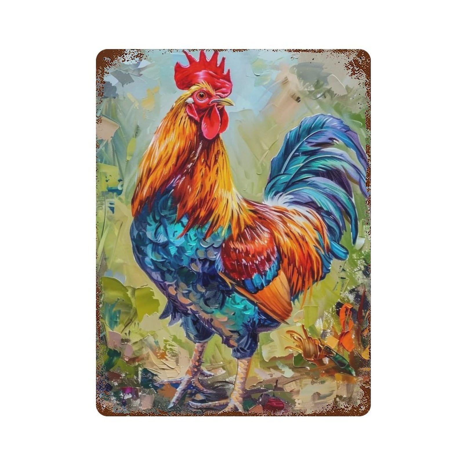 HDURYEYRYY Proud Rooster 04 Wall Retro Iron Vintage Art Metal Tin Sign Poster Modern Home Cofffee Club Art Bar Shop Decor 40x30cm
