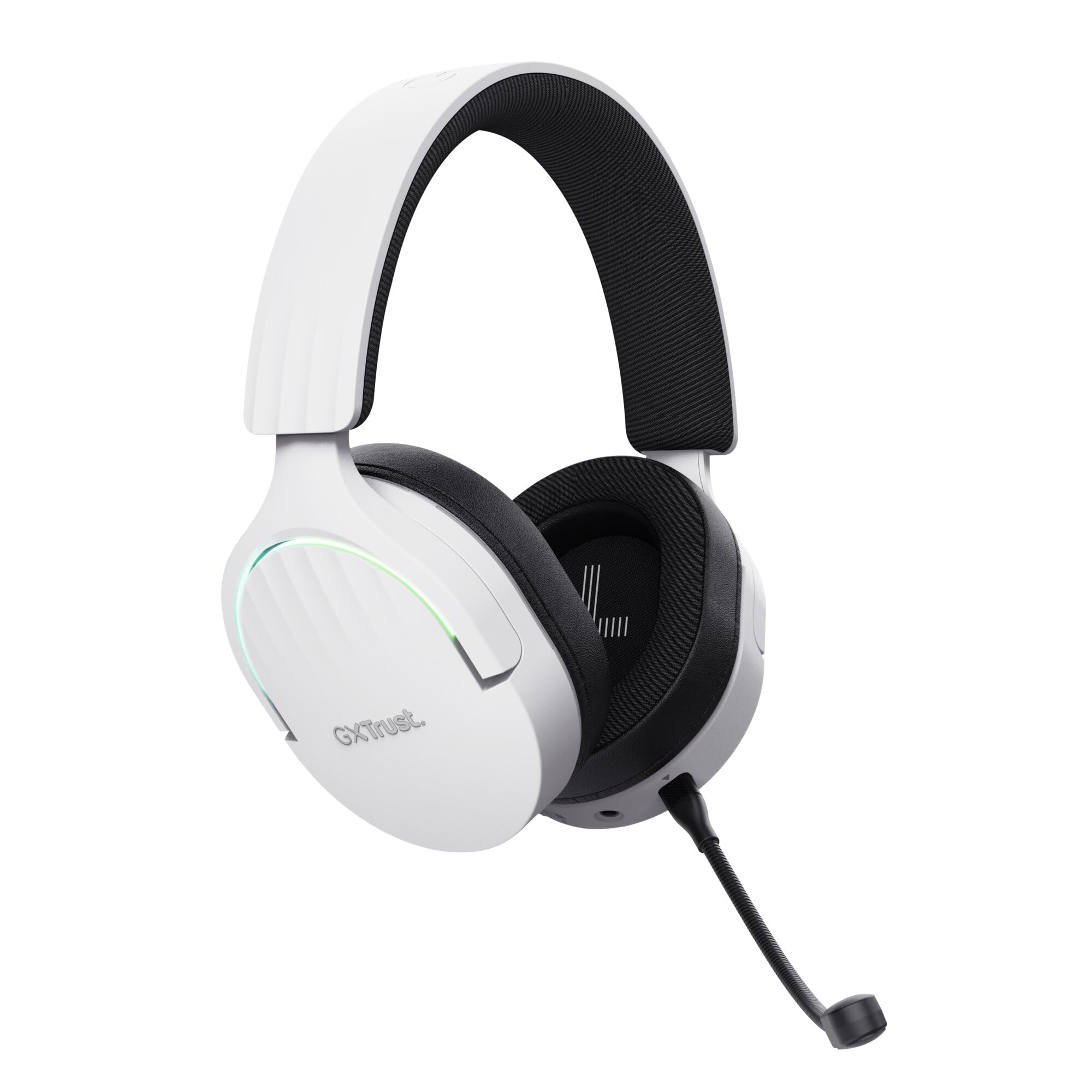 GXTrust 491W Fayzo Cuffie Gaming Wireless Bluetooth + 2.4 GHz, Audio Surround 7.1, Batteria da 22 Ore, 35% Plastica Riciclata, RGB Cuffie Bluetooth Over Ear PC PS5 PS4 Switch - Bianco