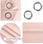 DWCN Blackout Rideaux pour chambre - Chambre obscurcissante Grommet Thermal Insulated Light Blocking pour salle de bain Salon fenêtre, 42 x 63 Longueur de pouce, ensemble de 2 Panneaux épais, Pink Blush