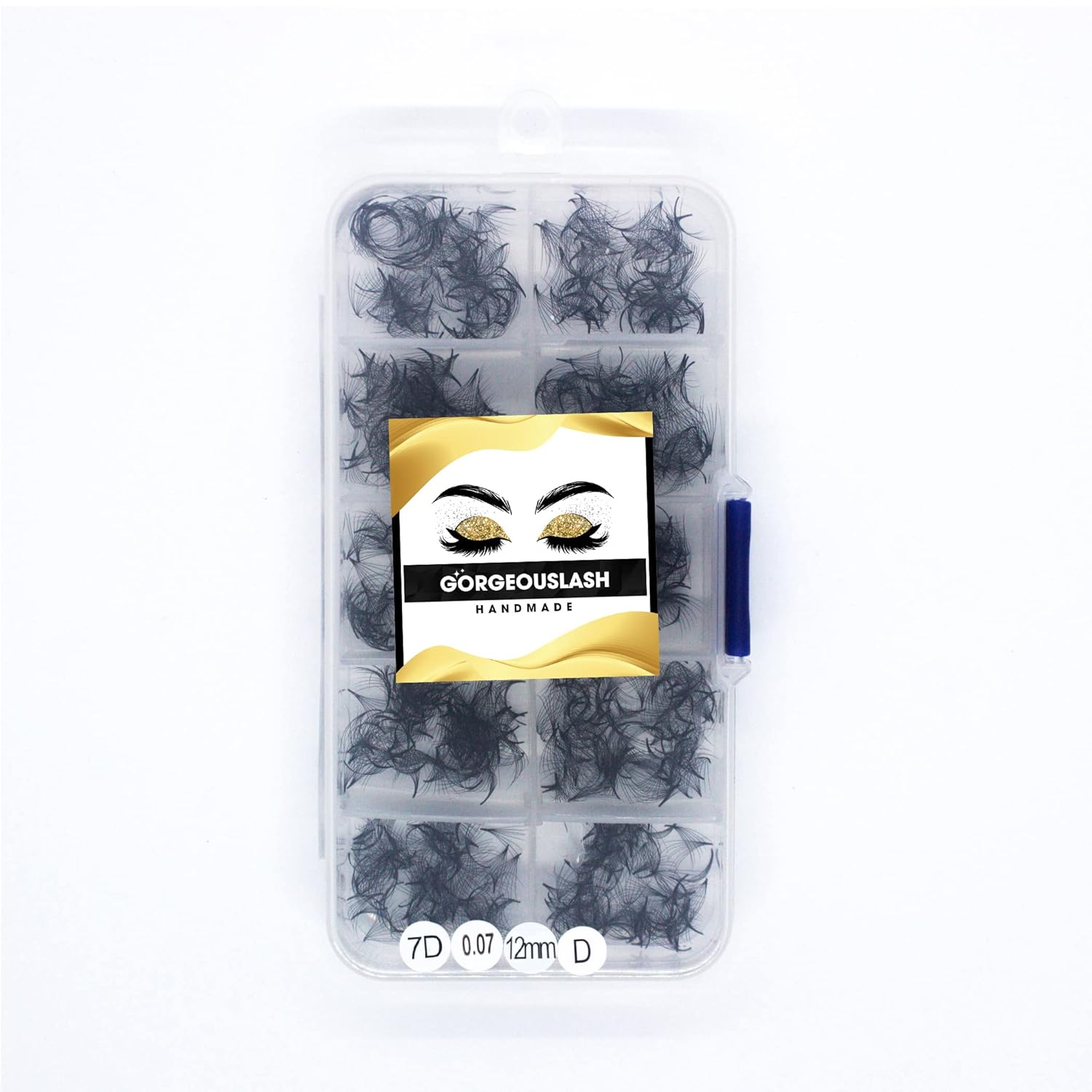 7D Lashes, 1000 Premade Volume Fans. Eyelash Extension. Handmade! (7D 005 Curl D, 16mm)