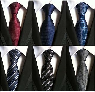 WeiShang 6-Pack Classic Men's Woven Jacquard Neckties - Polyester Silk-Like Ties for Weddings, Business & Gifts