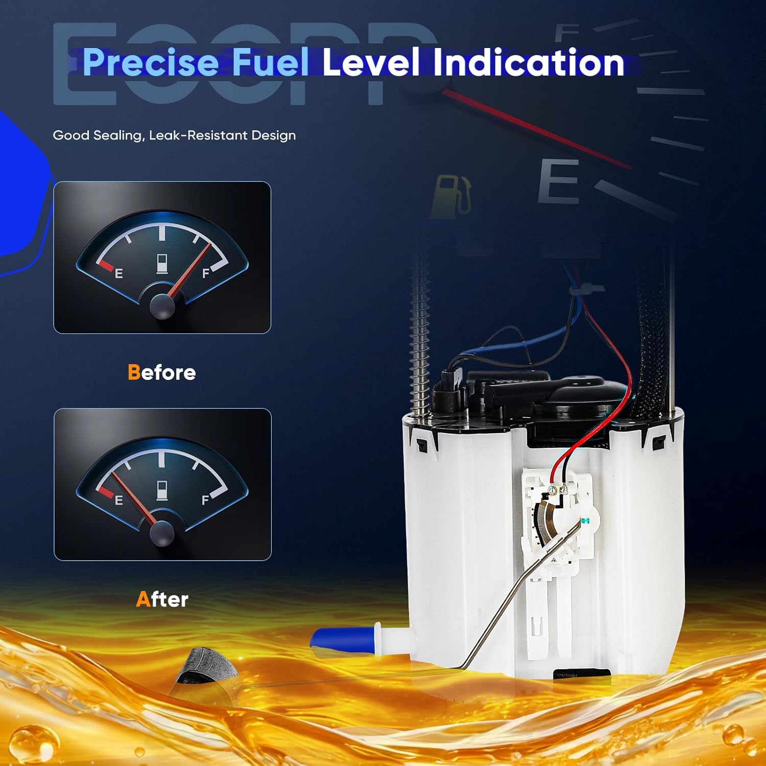 ECCPP E8714M Electric Fuel Pump Module Assembly Compatible with Honda Fit 2007-2008 L4 1.5L Petrol SOHC, Replaces FG1264, P76416M, 17045SLNA01