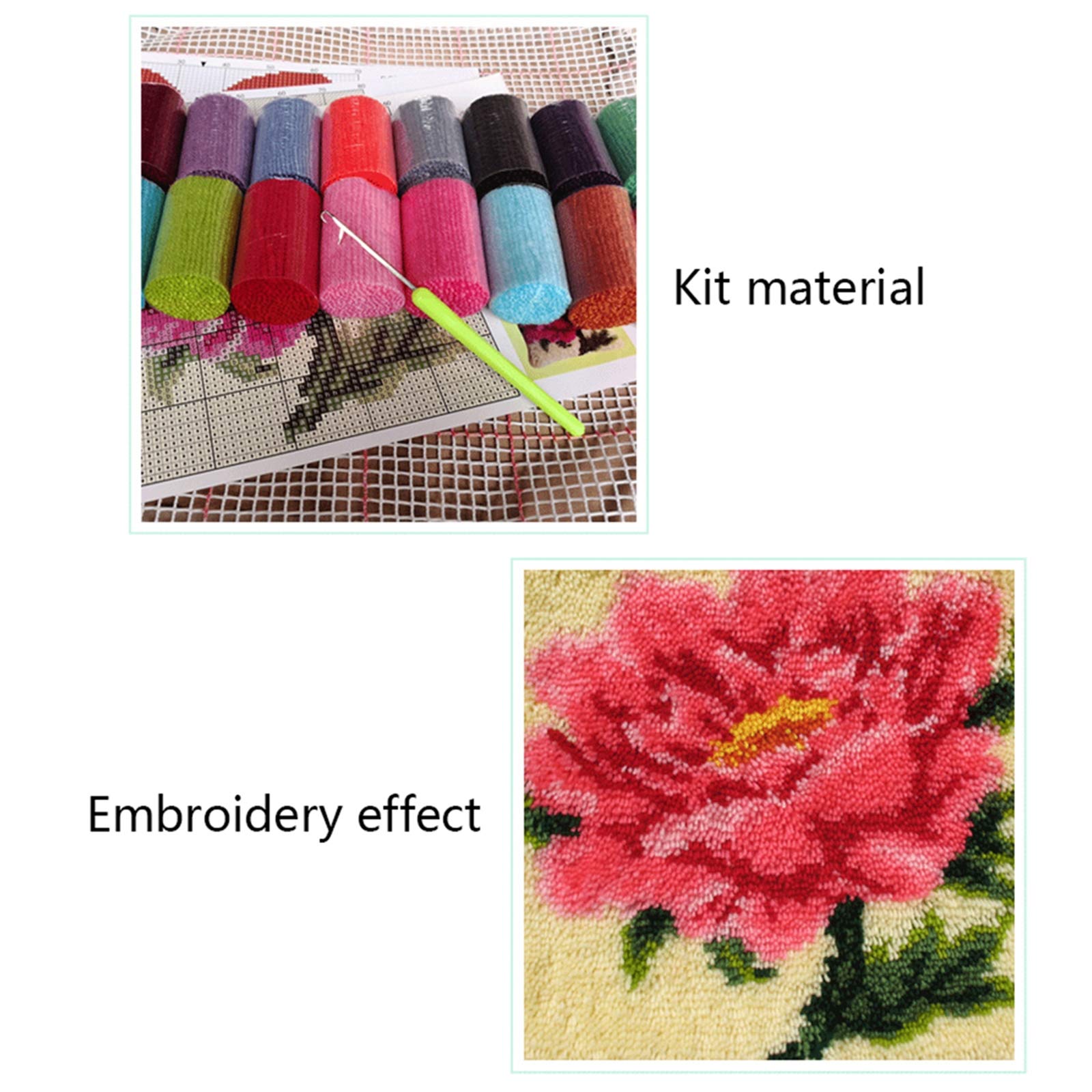 Kit DIY Crochet à Loquet Pour Coussin - Toile Imprimée 43x43 Cm, Fil Inclus - Motif Perroquet Sur Une Branche