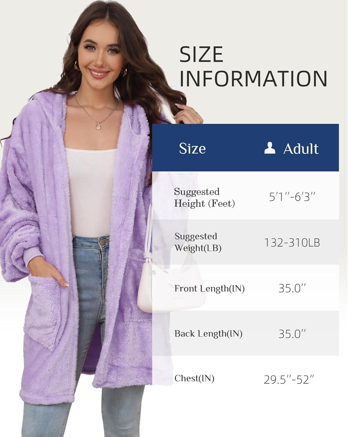 Argstar Hooded Cardigan for Women and Men, Oversized Sweatshirt Fuzzy Fleece Blanket Hoodie Jacket - One Size Fits All - Image 5
