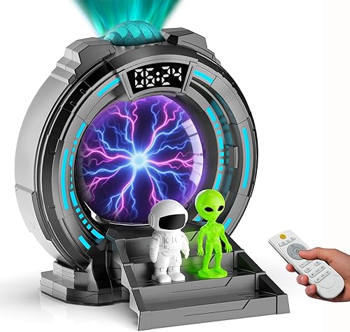 Proyector de luz nocturna con globo de plasma, proyector de luz del norte para dormitorio, luz nocturna para niños con ruido blanco, altavoz