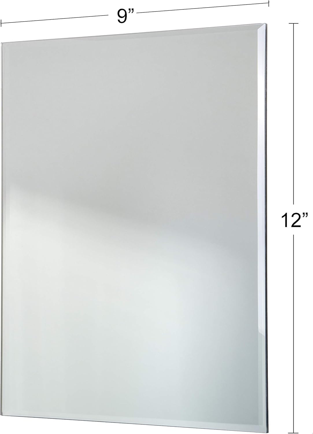 Red Co. 9" x 12" Large Decorative Frameless Beveled Edge Wall Hanging Mirror, Rectangular
