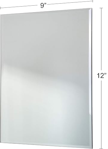 Miniatura 9 de Red Co. Espejo de pared rectangular minimalista moderno, sin marco con borde biselado, grande, 12 x 18 pulgadas