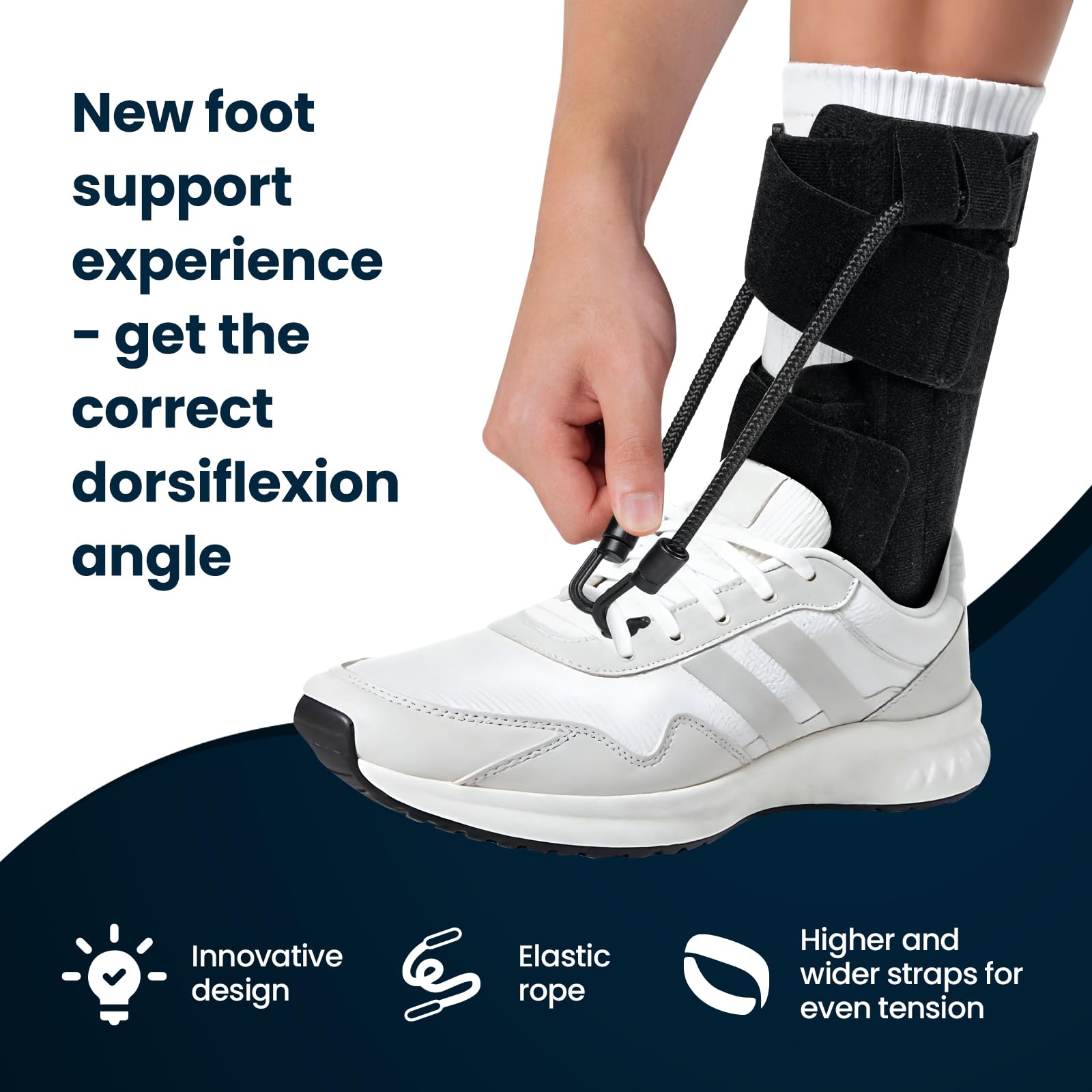 Welnove AFO Foot Drop Brace – Adjustable Drop Foot Braces for Men & Women, Soft and Comfortable Ankle Support for Walking, Fits Left or Right Foot, Improves Gait & Stability