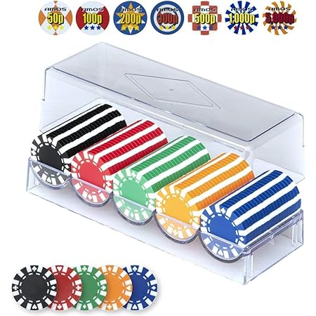 Amazon Alban 本格カジノポーカーチップ ポイントシール付 直径40mm 5色 各色枚 計100枚セット カジノチップ おもちゃ