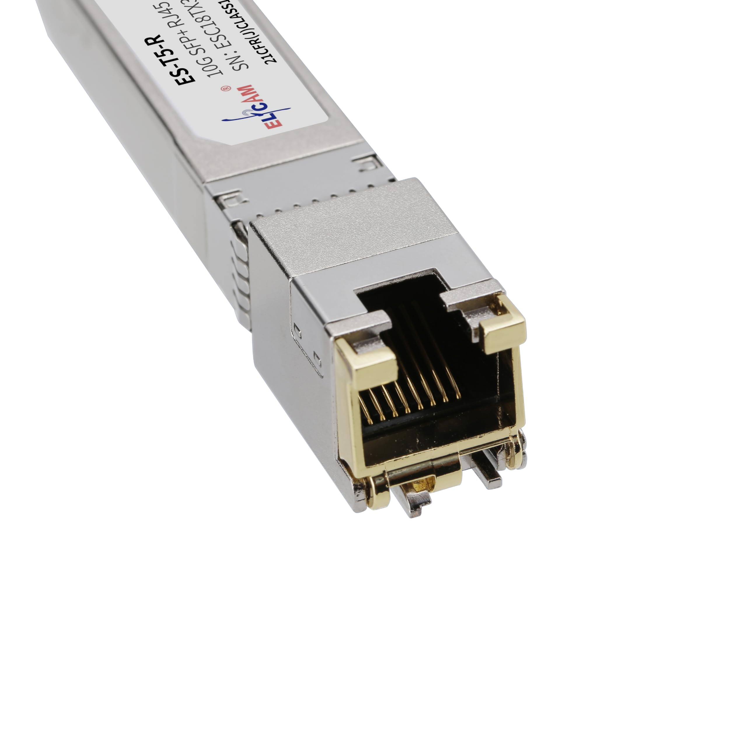 Elfcam - 10Gb SFP+ Transceiver Module en RJ45 pour Freebox Ultra/Delta et Cisco, 10Go SFP+ Module 10Gbase-T-30m Jusqu'à 30 Mètres avec Un Câble Ethernet Cat6A/ Cat7/ Cat8, Lot de 1