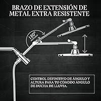Vista 4 de Veken Cabezal de ducha de lluvia de alta presión con mango, cabezales de ducha de mano con modos de pulverización múltiple, combo de lluvia