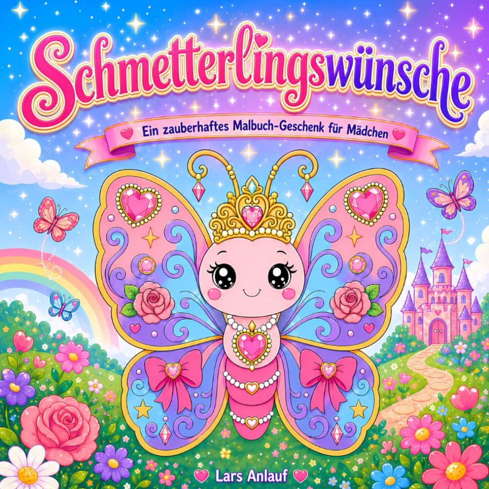 Schmetterlingswünsche: Ein zauberhaftes Malbuch-Geschenk für Mädchen ab 6 Jahre