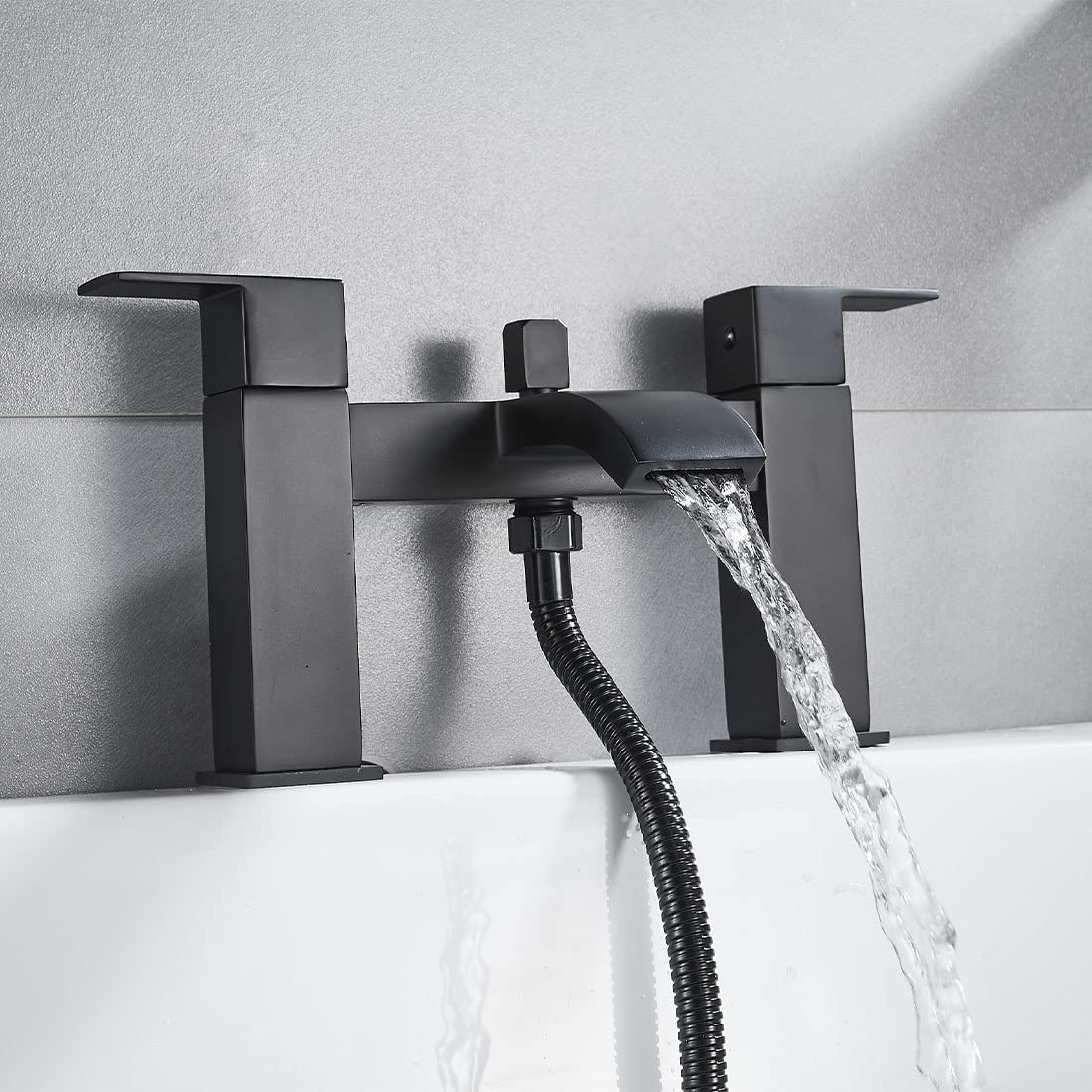 Luckyhome Badewannen-Armatur Mit Dusche & Wasserfall-Effekt – Chrom, Keramik, 100% Bleifrei