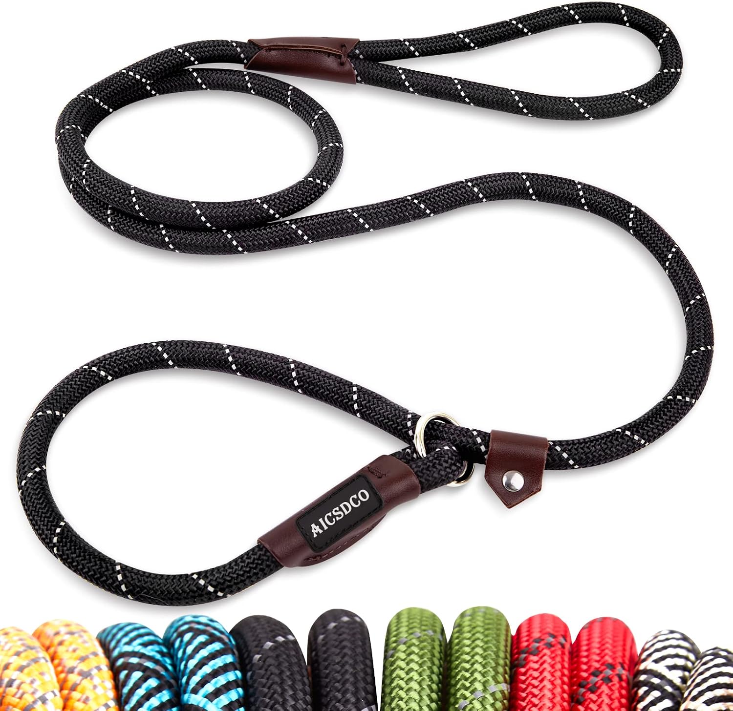 AICSDCO 1/2" X6FT Slip Lead Dog Leash,Dog Leash Large Dogs with High Reflective,Strong Heavy Duty Training Rope for Medium,Small Dogs,…