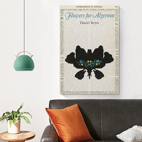Vista 4 de Daniel Keyes - Pósteres de cubierta de libro con diseño de flores para algernon para habitación, estética y decoración, lienzo, pósteres e