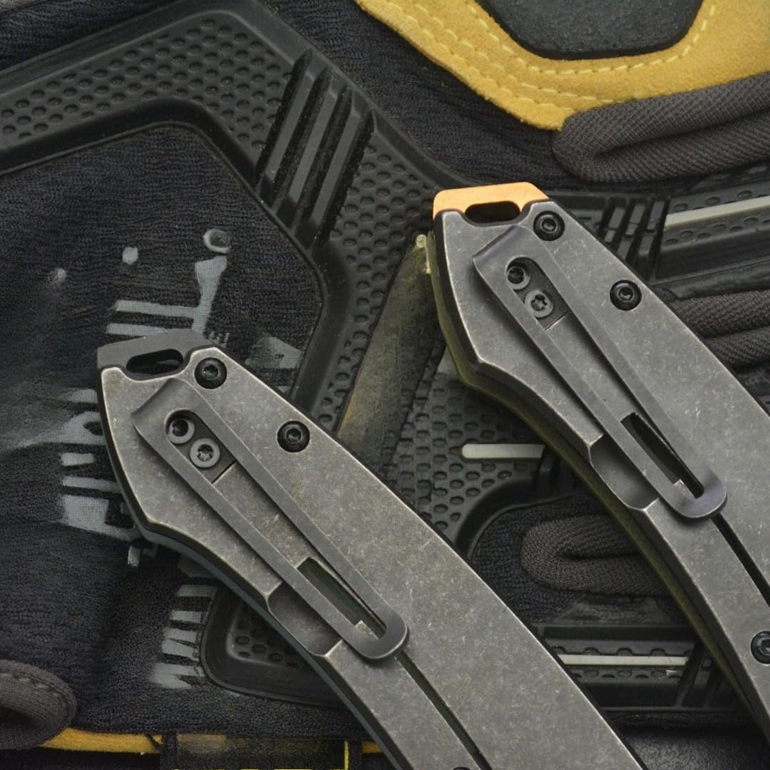 Klappmesser Taschenmesser 8Cr14MoV G10 Edelstahl Griff，Militärgrün