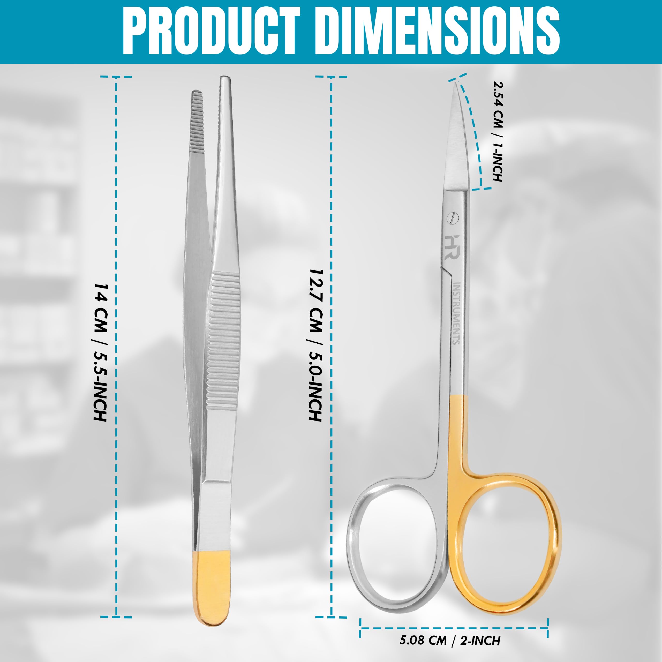 Micro Iris Scissors Supercut medical Surgical stainless steel Suture Removal Kit Includes Forceps Stainless Steel Suture Removal Tools 11.5cm — Amazon image 2