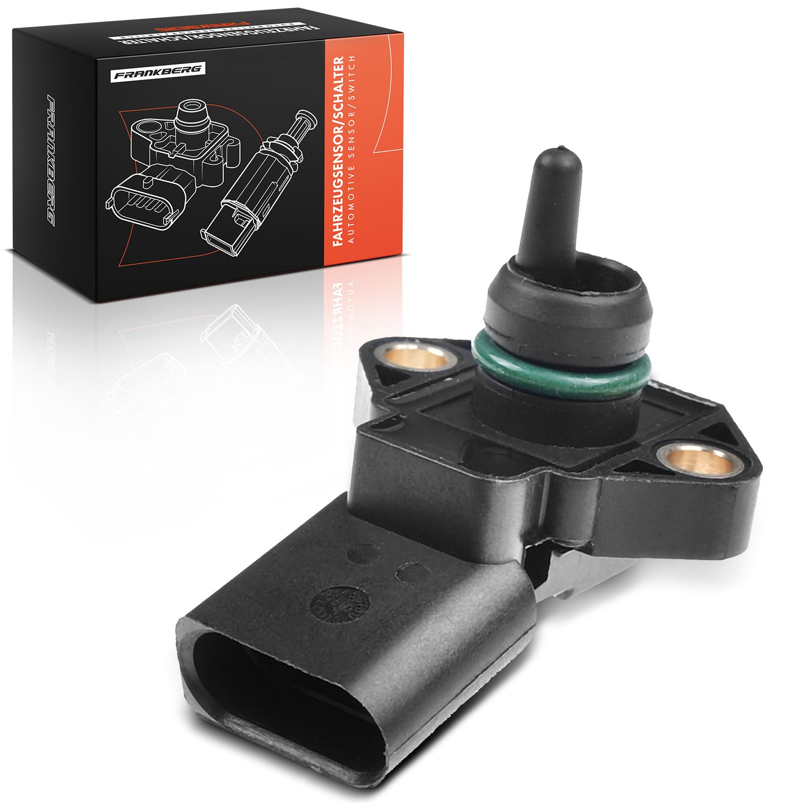 Frankberg Sensor de presión del tubo de aspiración 4-Polos para B-o-r-a Cad.d.y II Golf IV LT 28 Lupo New Beetle P-a-s-s-a-t Polo S-h-a-r-a-n 1.4L-2.8L 1996-2010 038906051