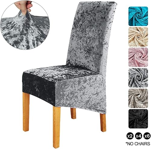 Miniatura 7 de JIAN YA NA Fundas elásticas para sillas de comedor, fundas de asiento de terciopelo aplastado supersuave, para comedor, hotel, boda, banquete,