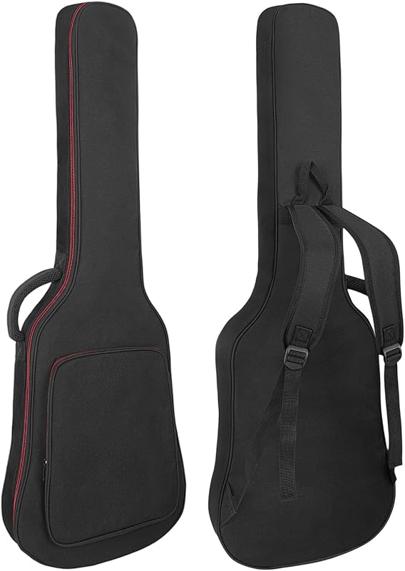 MUZNOTE Electric Guitar Case, Electric Guitar Bag Padded Electric Guitar Gig Bag 0.38 Inch Padding Soft Guitar Case with Neck Strap, Back Hanger Loop, Black