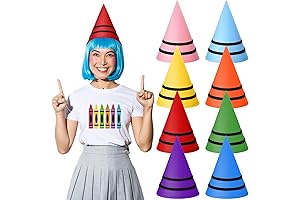 8 Packs Crayon Costume Hat, Halloween Gnome Hat