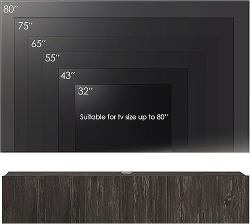 Miniatura 6 de Atelier Mobili - Soporte flotante para TV de 75 pulgadas, centro de entretenimiento flotante para TV de 65 pulgadas, soporte de TV flotante montado
