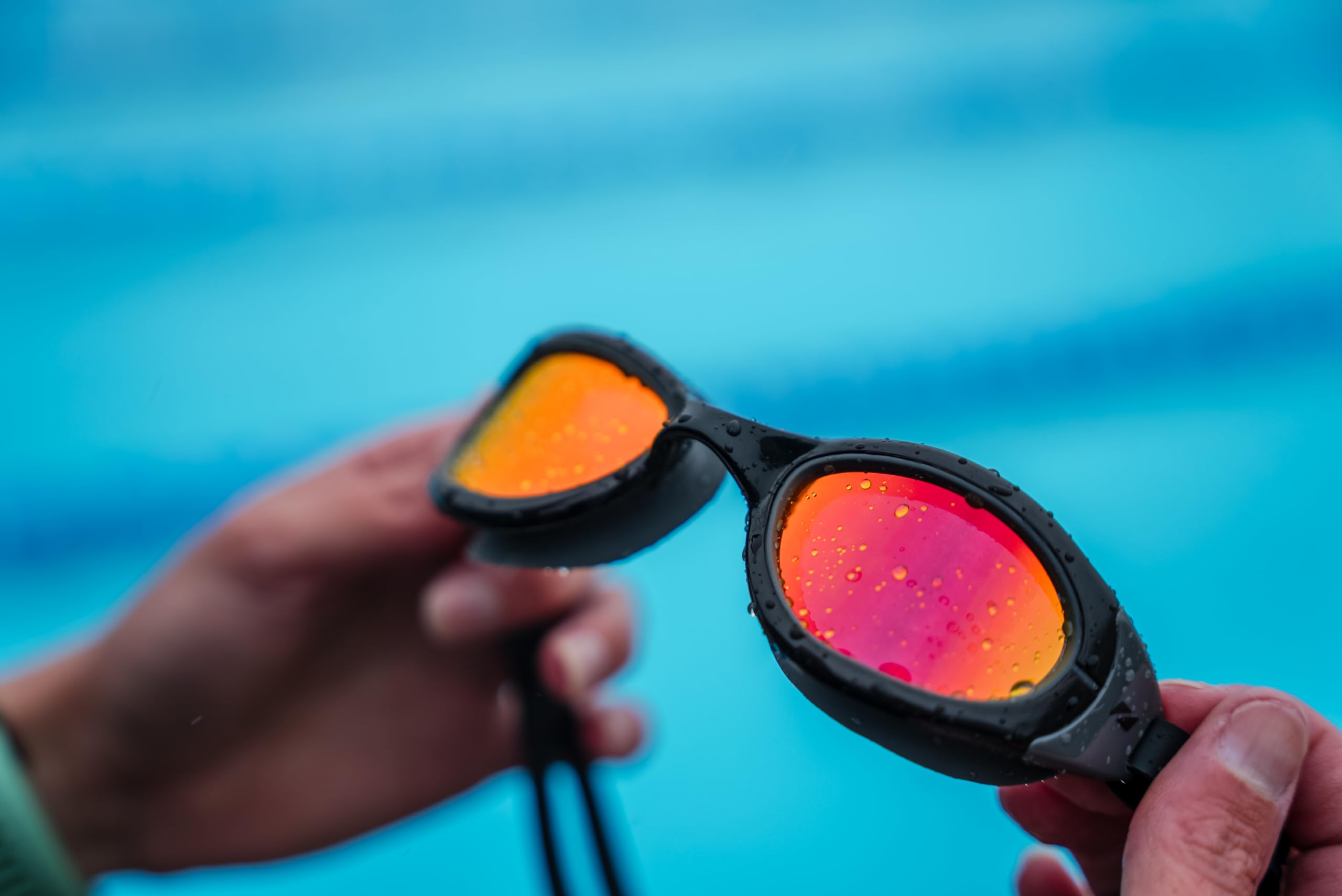 ZONE3 Attack Swim Goggles For Open Water And Pool Swimming-Polarized Lens, Black/Grey Frame - Orange Lens - Image 2