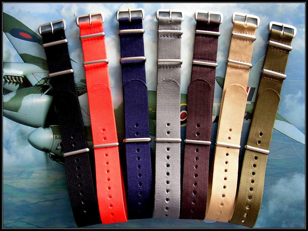 NATO G10 TAN Premium Ballistic Nylon Military Watchband 16mm 18mm 20mm 22mm 24mm Stainless Steel High Polished Buckles USA Stock (Satin Brushed Hardware, 20mm)