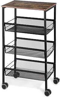 LIANTRAL 4-Tier Storage Trolley Cart, Kitchen...,