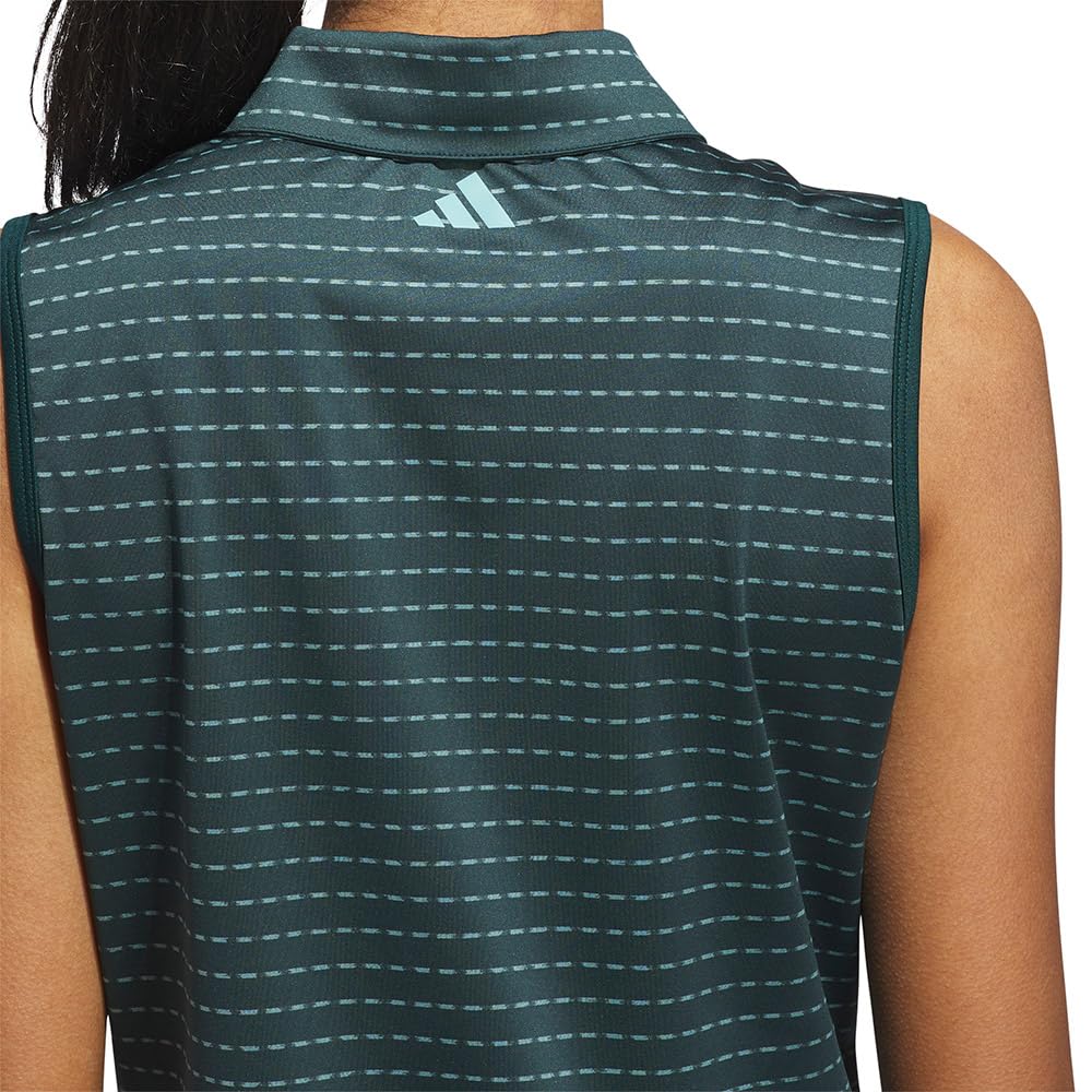 adidas Ultimate365 Jacquard Stripe Woman Sleeveless Polo M