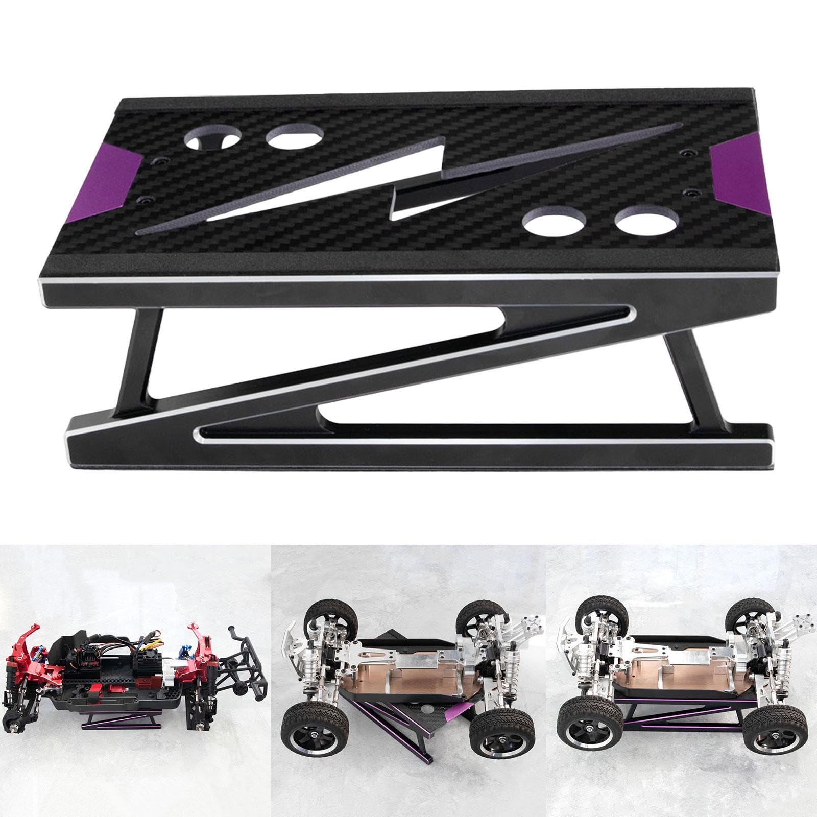 Qianly Soporte RC de Aleación de Aluminio para Reparación, Estación de Trabajo, Modelo de Soporte de Trabajo, Soporte de Exhibición, Tamaño Compacto, Adecuad, Plata Púrpura