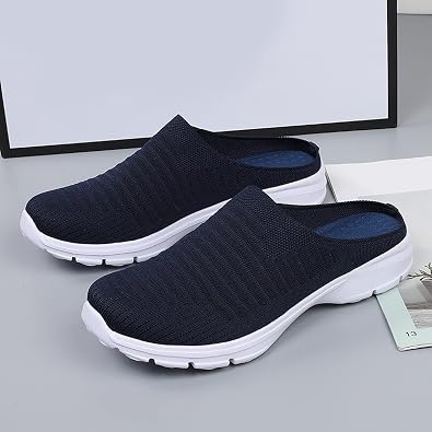 Ladies Trainers Wide Fit Wedge Jogging Sneakers Casual Fashion Non Slip Walking Shoes Lightweight Low Top Slip on Orthopedic Trainers Breathable Mesh Arch Support Footwear