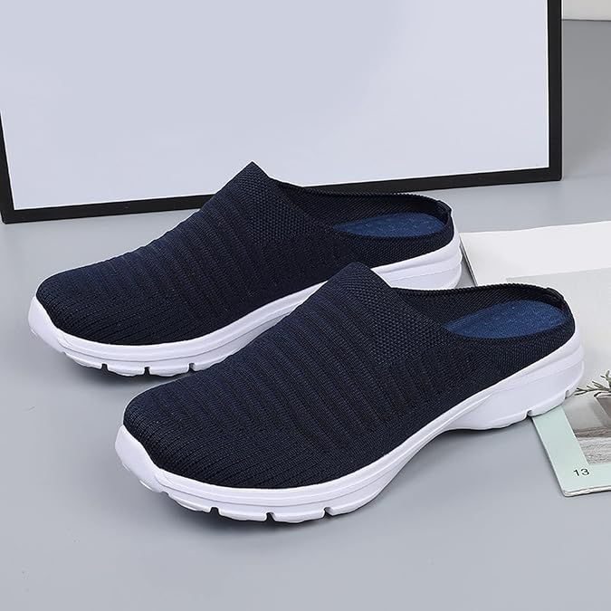 Ladies Trainers Wide Fit Wedge Jogging Sneakers Casual Fashion Non Slip Walking Shoes Lightweight Low Top Slip on Orthopedic Trainers Breathable Mesh Arch Support Footwear