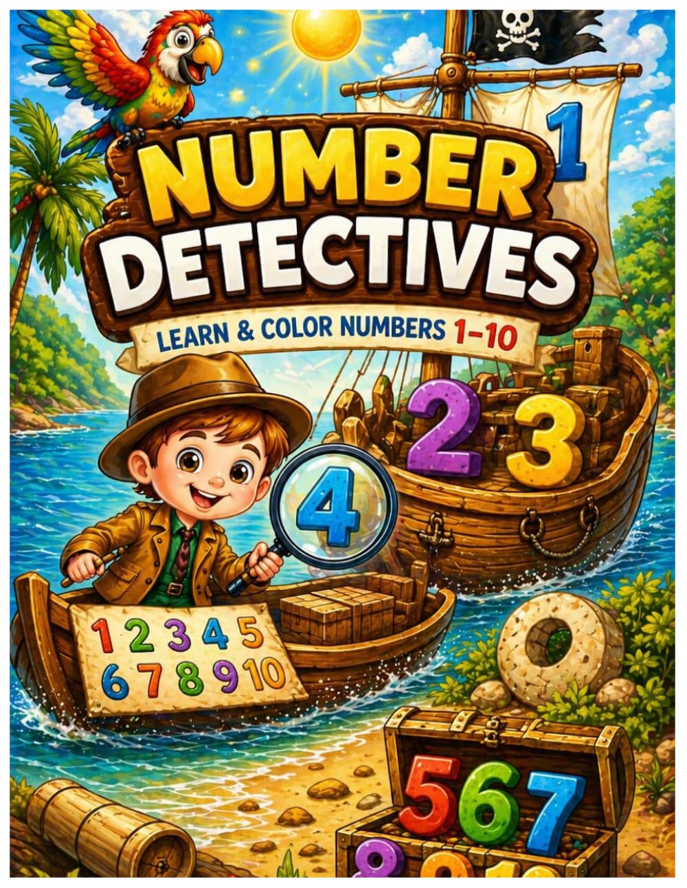 Number Detectives: Numbers 1–10 for Kids | Tracing, Coloring, Counting Workbook for Preschool and Kindergarten 3-5