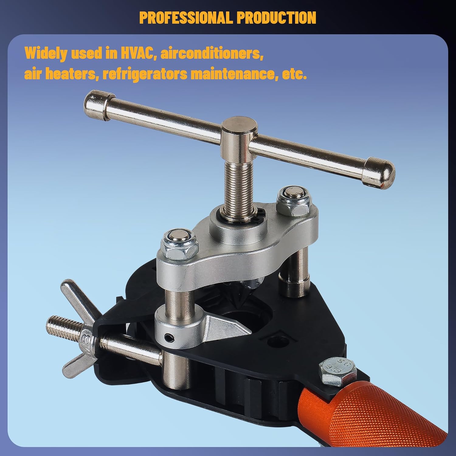 45° Flaring Tool Kit with Tube Cutter Deburring Tool Single Flaring Tool for 1/8" - 3/4" Tubing, Professional Pipe Flare Tool for Copper Brass Aluminum Pipes