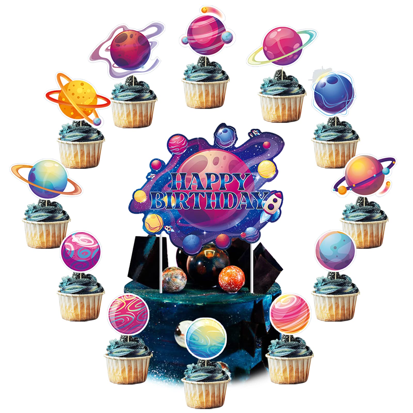 Buy Chilfamy Space Party Decorations, Solar System Happy Birthday Cake