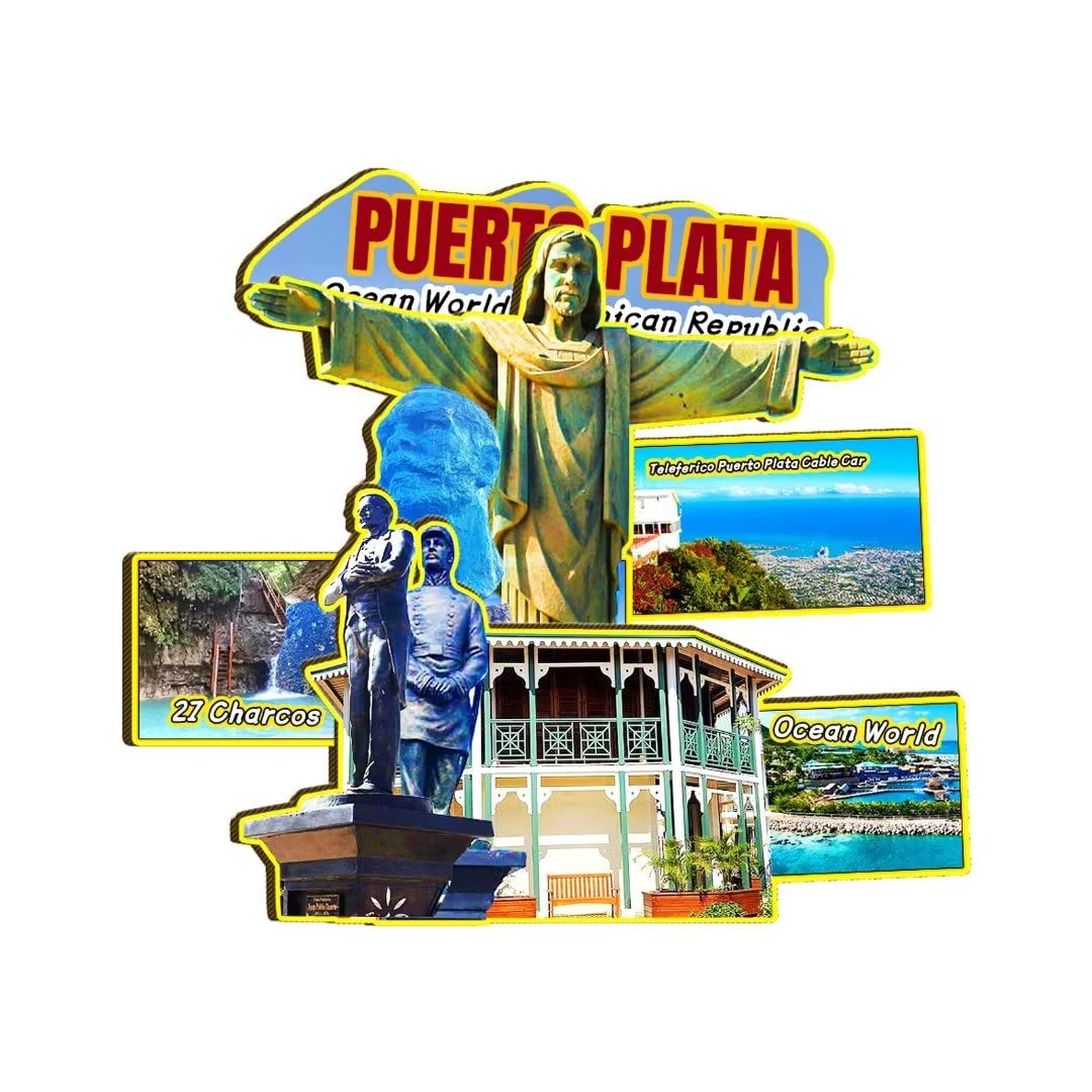 Puerto Plata Dominican Republic Fridge Magnet - 3D Wooden Landmark Souvenir, Handmade Travel Decoration