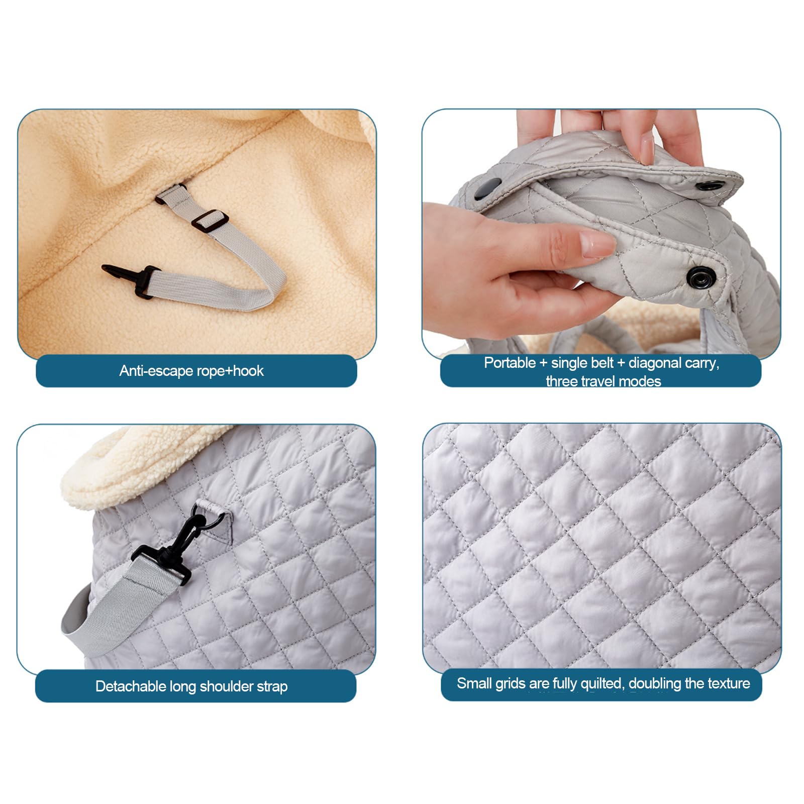 Bolsa De Transporte para Perros, Bolsa Transportadora para Gatos Y Perros Pequeños, Bandolera para Perro Transportín, Bolso De Hombro De Mascotas,Azul